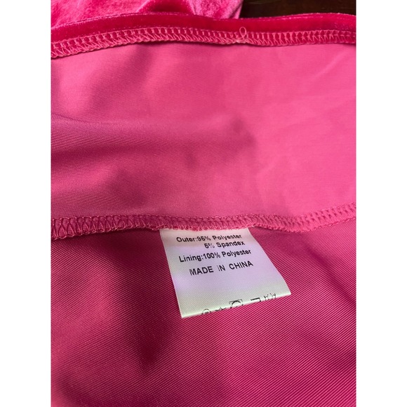 NWT Ivy City Co Pink Velvet Rhinestone Bows Feather Cuff Midi Dress Glam Twee M - Picture 14 of 15